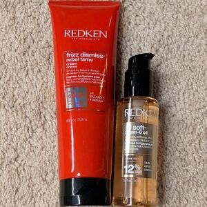 Redken Frizz Dismiss Cream and Argan-6 Oil Set - Red and Black